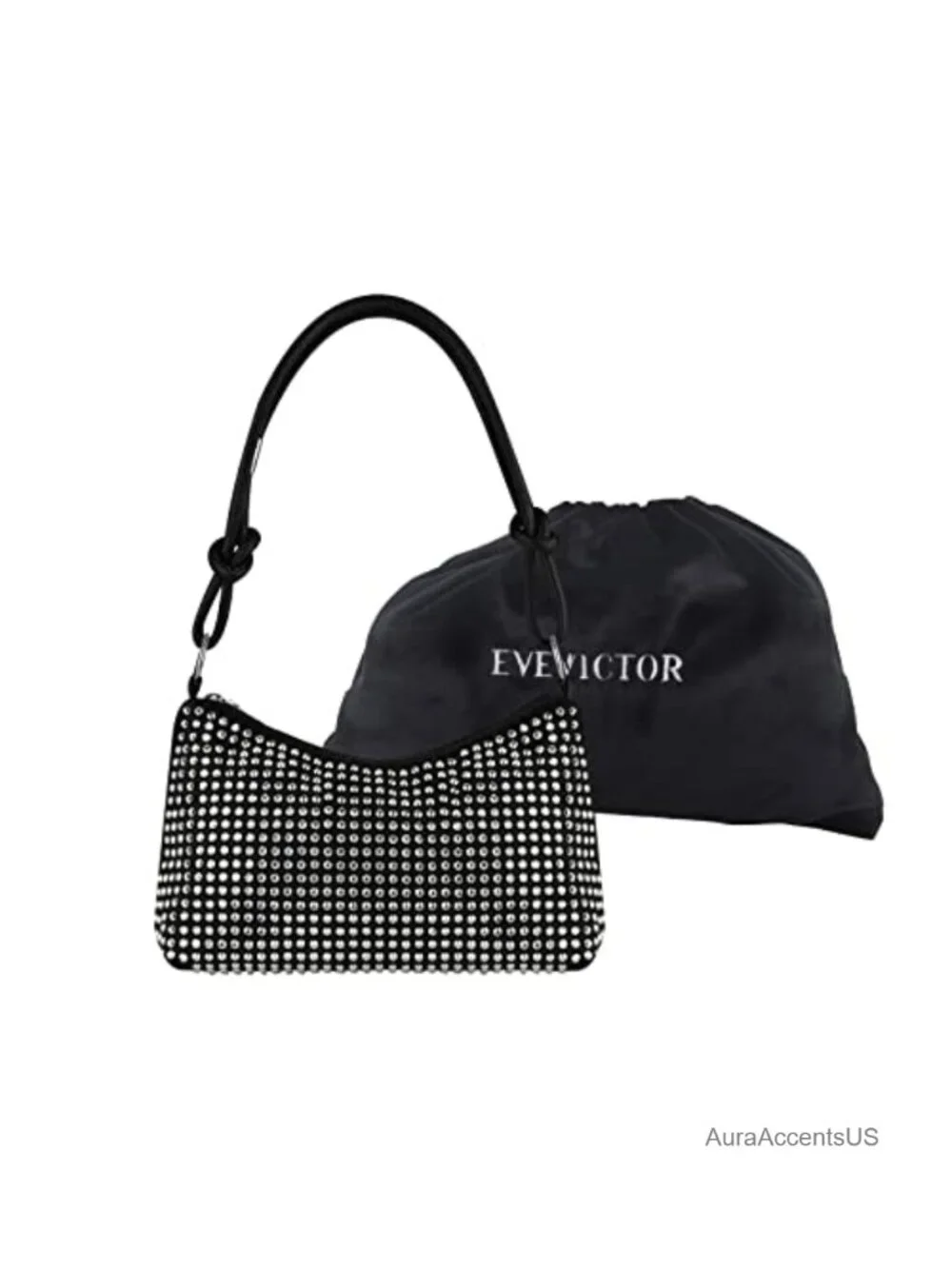 Rhinestone Hobo Bag for Women, Sparkly Crossbody Clutch with Chain, Party